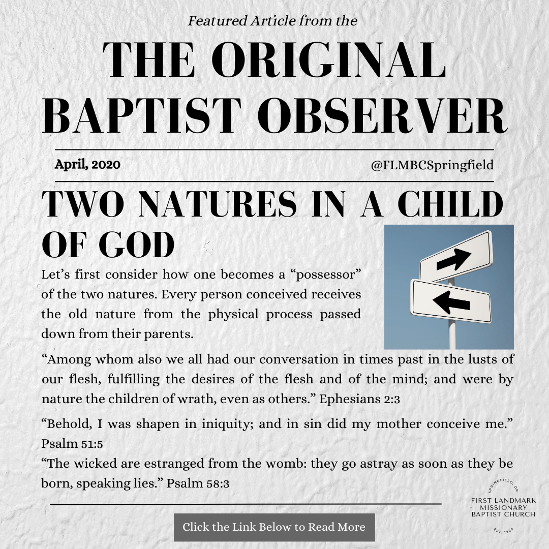 Two Natures In the Child of&nbsp;God